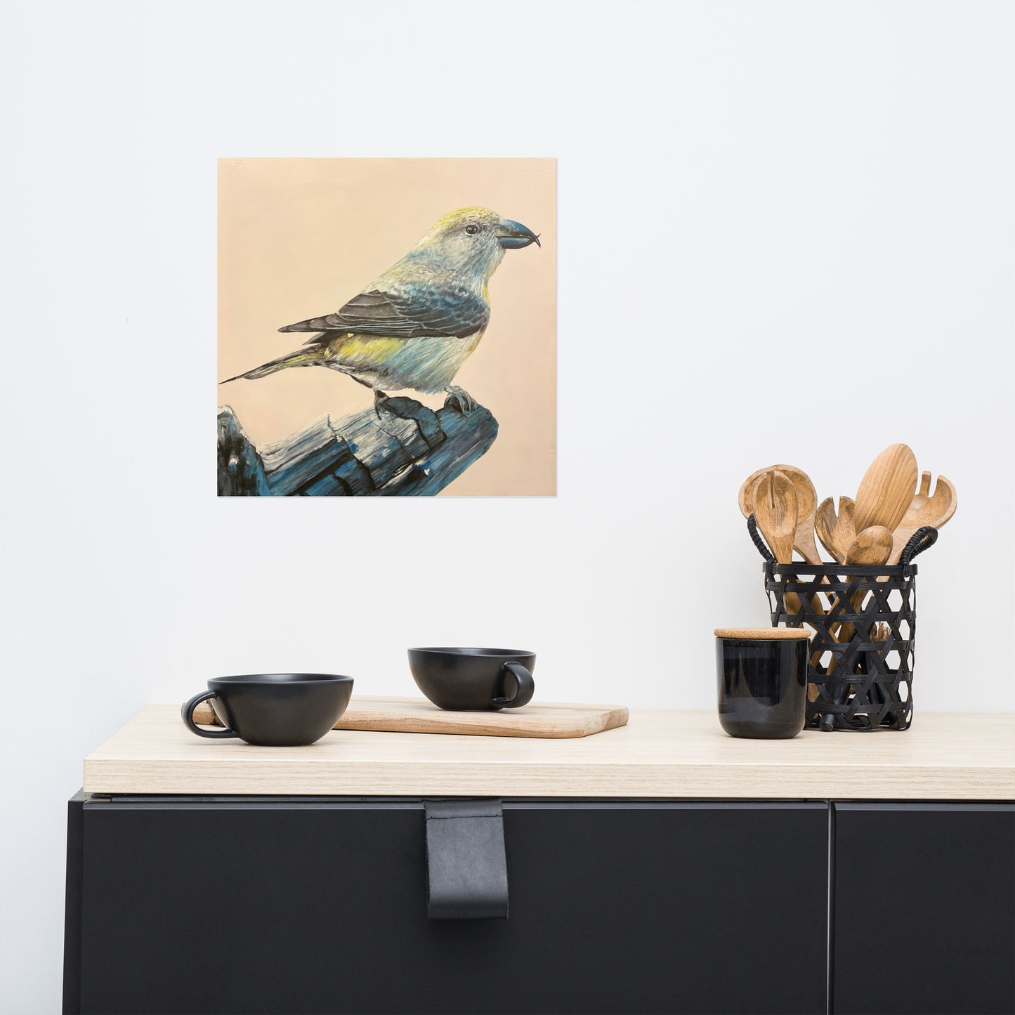 Red Crossbill Painting Print