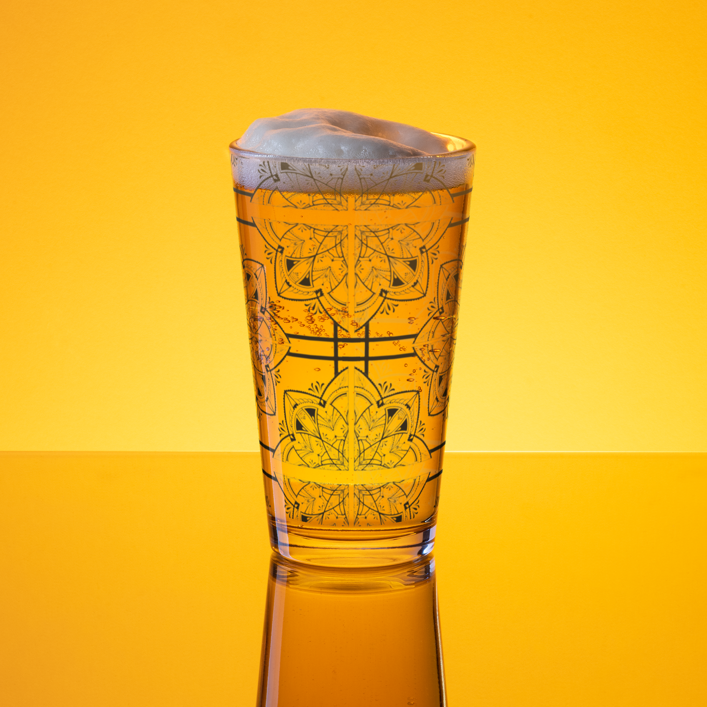 Mandala Pint Glass